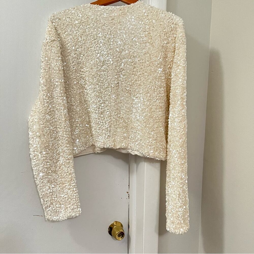 H&M TIE-FRONT SEQUINED JACKET - Picture 9 of 16